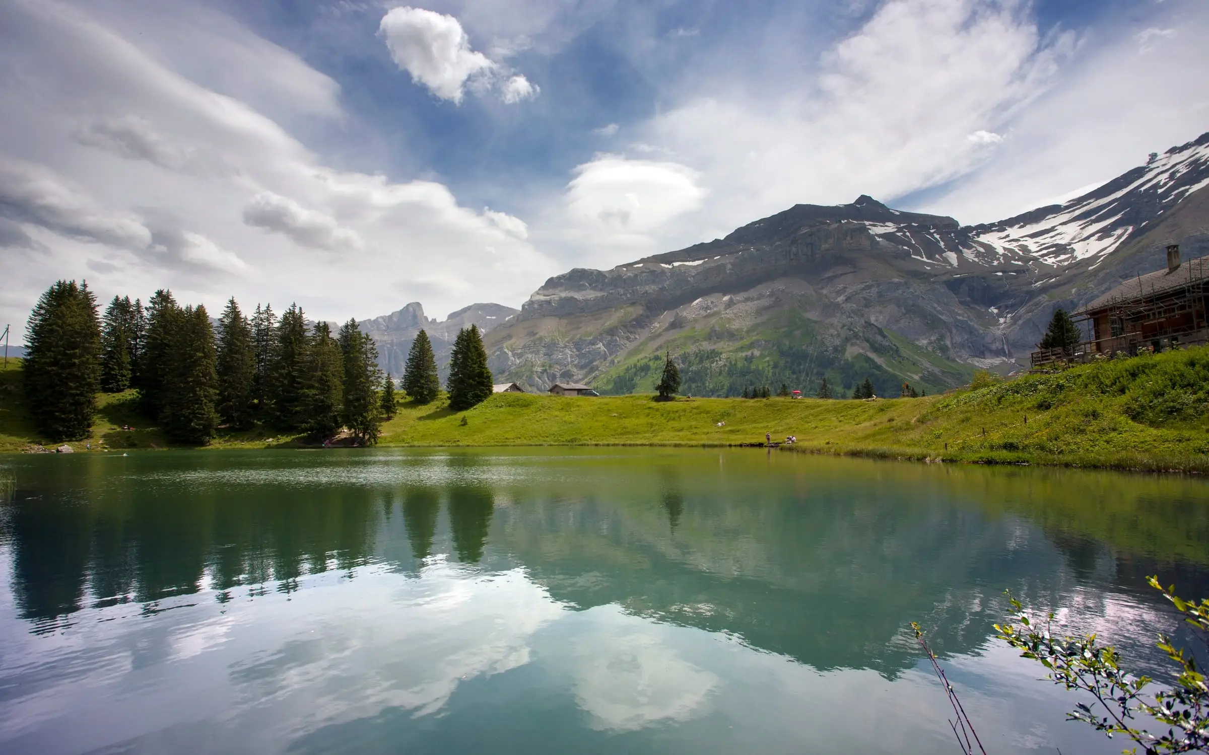 Mountain reflections on calm Lac Retaud