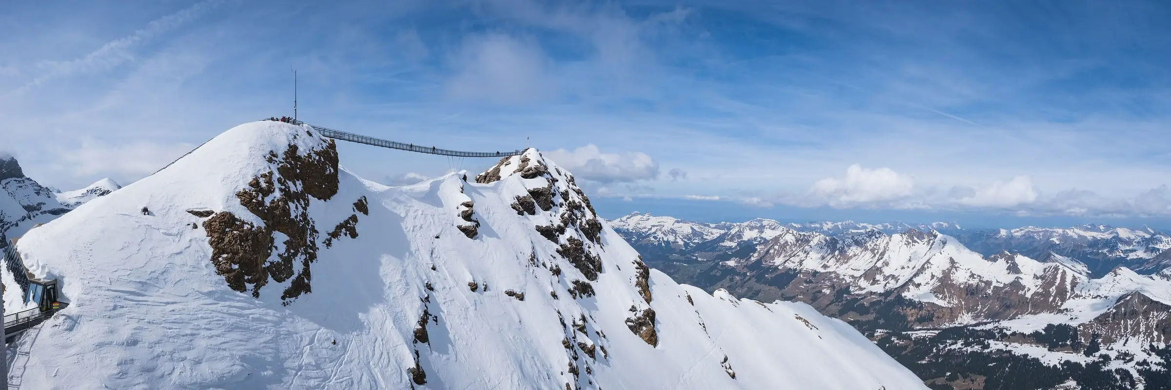 Wide panorama of Scex Rouge, Peak Walk and Ormonts valley